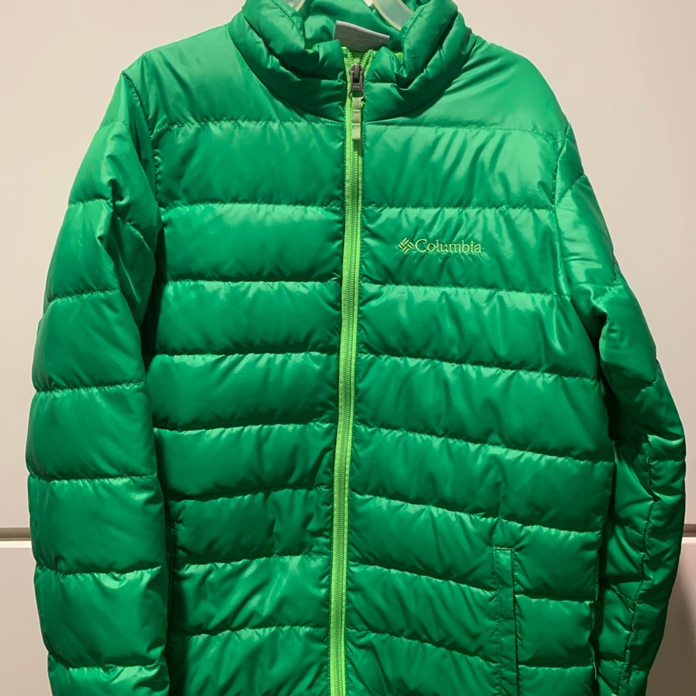 Boys Columbia green puffer cost $20